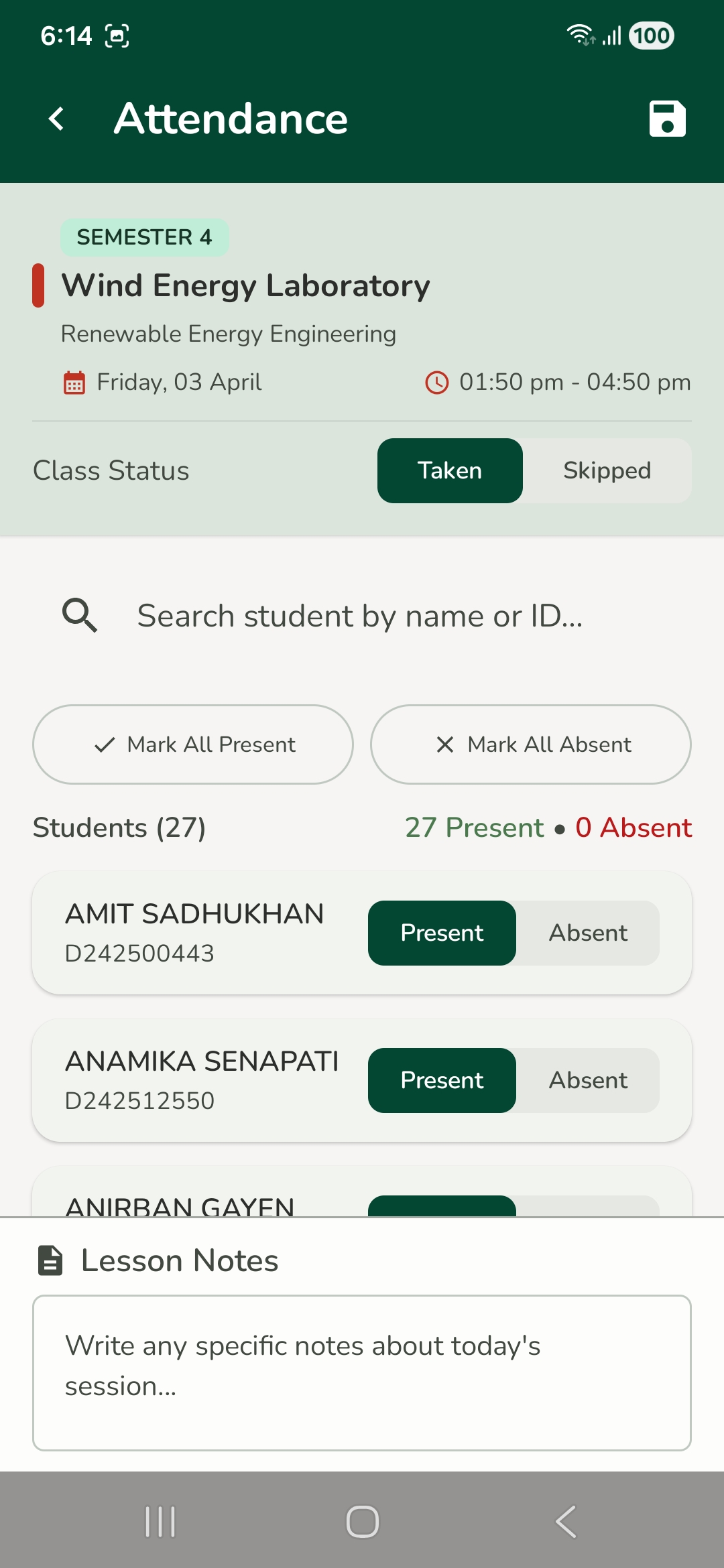 Take Attendance